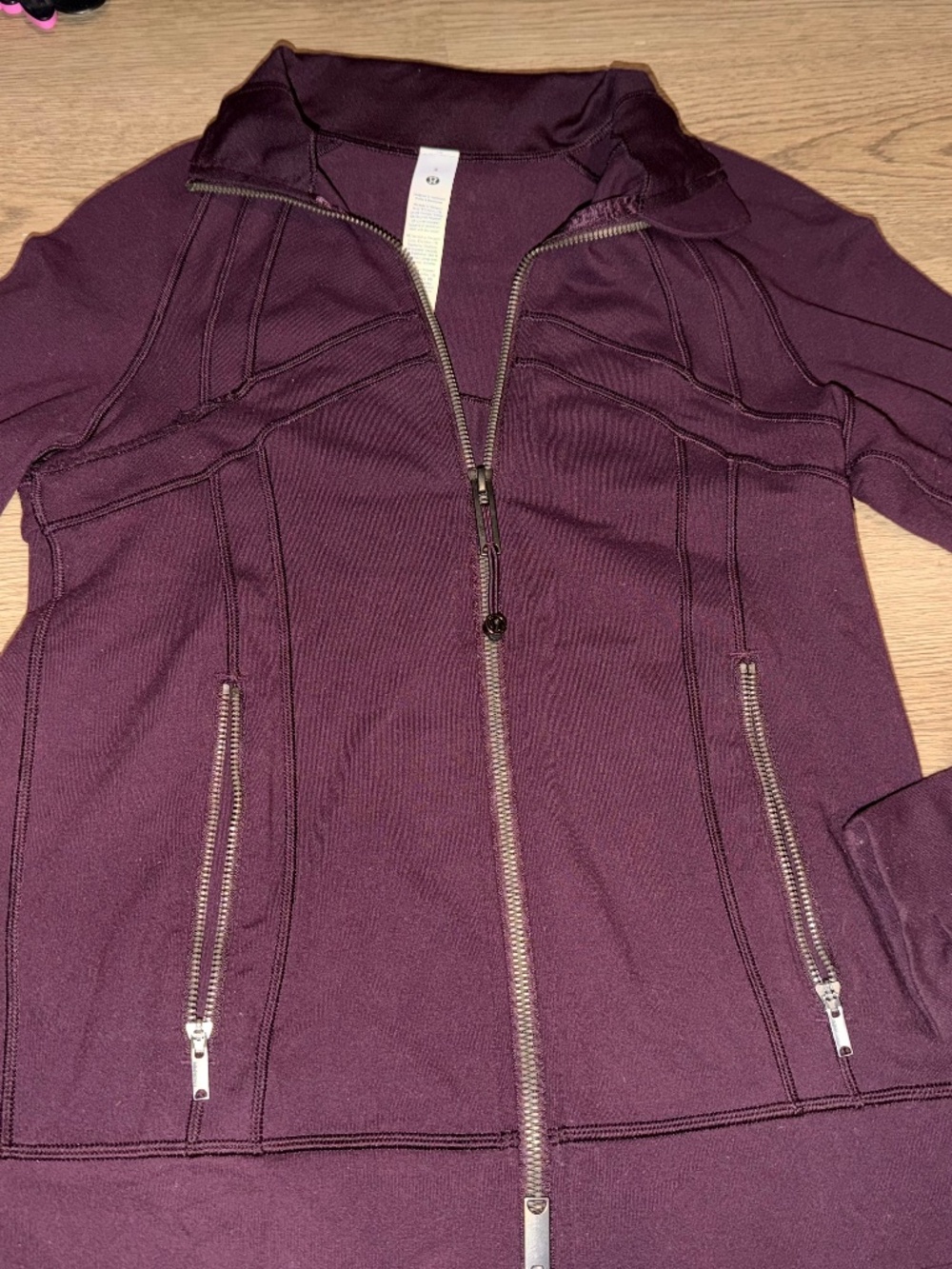 Lululemon Define Track Jacket Luon Size 2 Burgundy Plum Full Zip